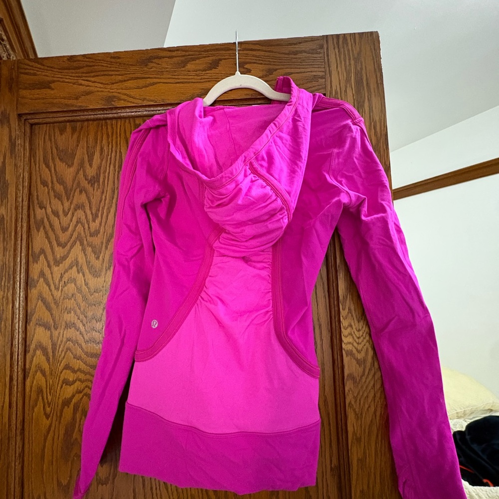 Lululemon Pure Balance Pink Ruched Hooded Jacket - Picture 3 of 6